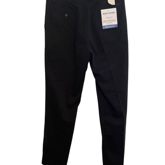 Dockers Men's Classic Fit Pants All Motion Comfort Waistband 34x34 Black NEW NWT - Picture 2 of 14